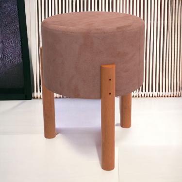 Imagem de Banqueta Puf Redonda Estofada Macio Estrutura Reforçada Thor