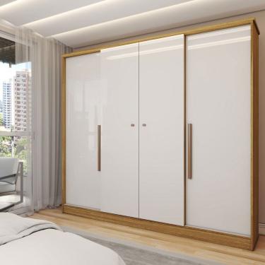 Imagem de Guarda-Roupa Solteiro Adam 4 Portas 2 Gavetas Marrocos/Off White - Panorama Móveis