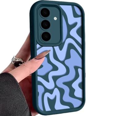 Imagem de Capa de telefone com padrão listrado para Samsung Galaxy A16 A55 A54 A15 A14 A25 A35 A53 A56 5G S25 S24 S23 S22 Ultra Plus S24 FE TPU Cover, Azul, para Samsung A53 5G