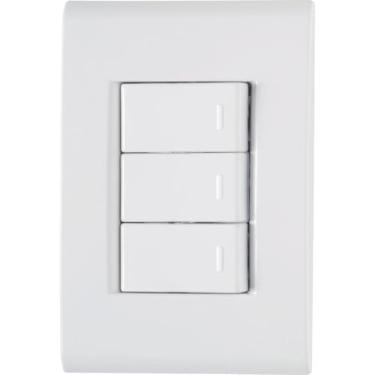 Imagem de Tramontina Conjunto 3 Interruptores Simples Liz 10A 250 V 4x2 Branco