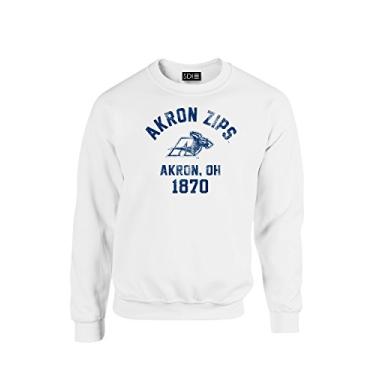 Imagem de Moletom Akron Zips Mascote Block Arch Gola Redonda, Pequeno, Branco
