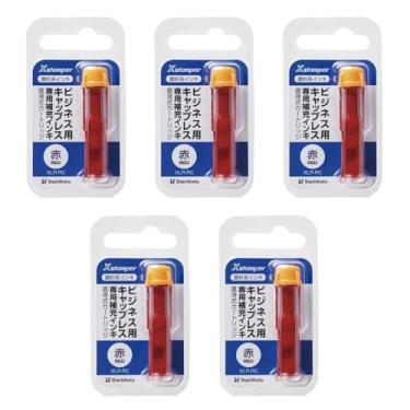 Imagem de Shachihata Direct Ink Cartridge XLR-RC-R, XStamper Dedicated Refill Ink, Cartucho líquido direto à base de pigmento, vermelho, conjunto de 5