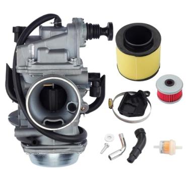 Imagem de Dasbecan Carburador com filtro de óleo/ar compatível com Honda Rancher 350 2000-2006 Foreman 450 1998-2004 Foreman 400 1997-2003 Fourtrax 350 1986-1987 Fourtrax 300 1993-2003 Carro quadriciclo 00 b