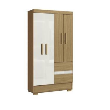 Imagem de Guarda Roupa 04 Portas 02 Gavetas Com Pés Atacama Off White Coimbra Ar