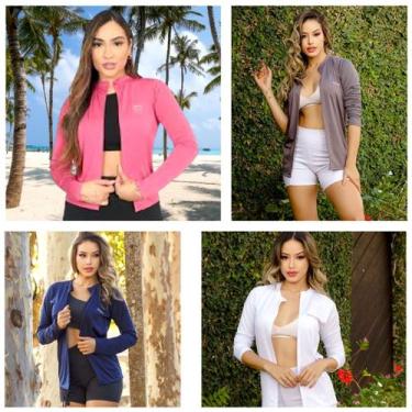 Imagem de Kit 4 Casacos feminino proteção solar UV 50+ FPS - Force, Rosa, Cz, Ma