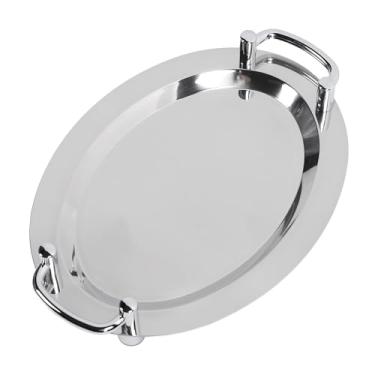 Imagem de Prato de buffet, bandeja de servir, superfície espelhada simples e brilhante para restaurante (formato por exemplo (comprimento 46 cm/18,11 pol))