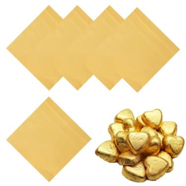 Imagem de Copzievkae 100 Unidades De Embalagens Doces Alumínio, 6 X Pol., Amarelas Para Barras Chocolate, Artesanais, Bolos (Dourado)