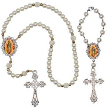 Imagem de Terco de Oraçao de Luxo com Terco de Carro Nossa Senhora de Guadalupe 