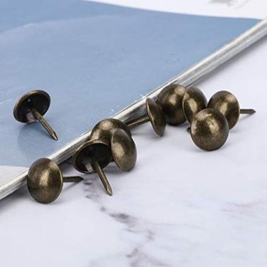 Imagem de Pinos de Pregos de Mobília de 100pcs, Estofados de Unhas de Cabeça Grande Tachas de Ferro de Latão Antigas para Decorativos, 11x17mm Acessórios para Alfinetes de Desenho Decorativo 11x17mm (Bronze
