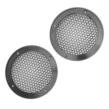 Imagem de Capa de alto-falante de teto, instalação simples para alto-falante de carro, capa de malha de 92 mm de diâmetro externo para barco (preto)