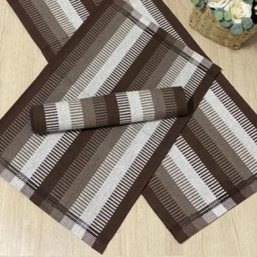 Imagem de Tapete de chão bordado cozinha algodão macio (Tabaco, 50x130cm)