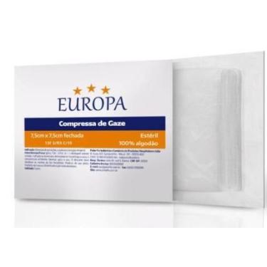 Imagem de Compressa de Gaze Esteril 7,5X7,5 13 Fios Europa - POLARFIX - POLAR FI