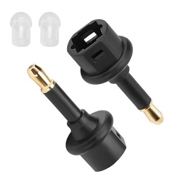 Imagem de Adaptador de áudio Toslink para Mini Toslink (conector de 3,5 mm) pacote com 2, Toslink fêmea para conector mini macho de 3,5 mm S/PDIF conversor de conector digital de fibra óptica compatível com