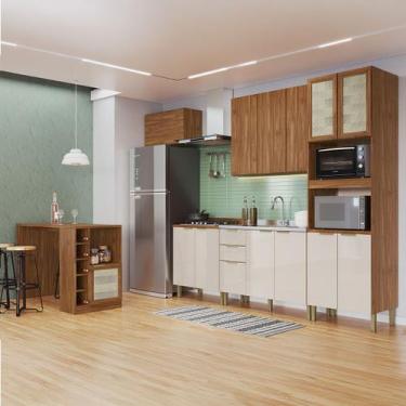 Imagem de Armário de Cozinha Heloisa com Balcão para Pia e Cooktop com Bancada 1