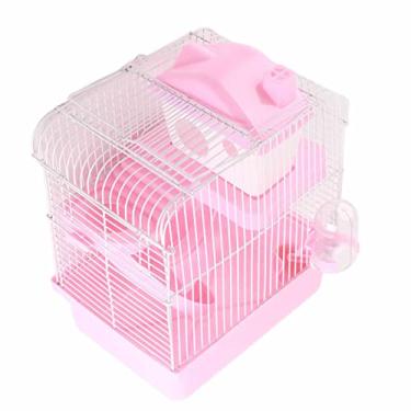 Imagem de Luocute 2 Hamster de Camadas Hamster Small Cage Home Com Grades de Malha de Arame de Design Removível para da índice Porquinhos Coelhos (Rosa)