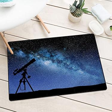 Imagem de Tapete de porta Galaxy, Telescope Valley Under Starry Night Sky Láctea, atmosfera galáxia, astronomia, macio, resistente a poeira e manchas, tapete de porta de entrada de rápida absorção, L 29,5 x C