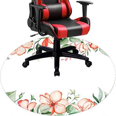 Imagem de Tapete de cadeira de escritório com flores, textura de flor, tapete de cadeira de mesa para piso de madeira de escritório doméstico, protetor de piso de pilha baixa multiuso, redondo, 99 cm