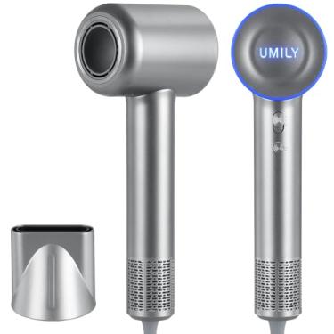 Imagem de Secador de Cabelo Profissional com Motor sem Escova, Velocidade Máxima de 130.000 RPM, Tecnologia de Íons Negativos, Vento de Alta Velocidade 23m/s - 3 Cores LED de Controle de Temperatura, Compacto e Leve, Filtro 304, Anti-Enroscamento de Cabelos, 220V