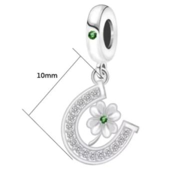 Imagem de Berloque Ferradura Trevo Sorte Em Prata 925