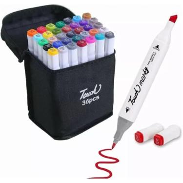 Imagem de Canetas Marcadores Artísticos 36 Cores – Ponta Dupla Profissional, Codificadas por Cor, Estojo Bônus – Para Colorir, Desenho, Aquarela – Canetinha Touch Premium para Estudantes e Artistas