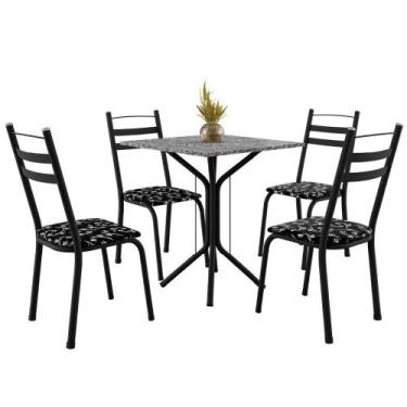 Imagem de Conjunto Sala De Jantar Mesa Thais Com 4 Cadeiras Artefamol - ARTEFAMO