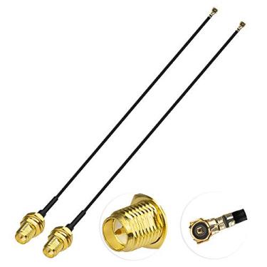 Imagem de Cabo de antena WiFi Yslao U.FL para RP-SMA 15 cm IPX IPEX MHF4 para RP-SMA fêmea Bulkhead Mount Pigtail Cable (pacote com 2) para cartão WiFi M.2 NGFF Intel AC9560 AC9260 AC7265 AX200NGW AC8265 AC8260