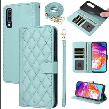 Imagem de Furiet Capa carteira para Samsung Galaxy A50 A50S A30S com alça de pulso, alça de ombro, vários compartimentos para cartões, capa de celular com suporte de couro PU de luxo para A 50 50S 30S S50 50A