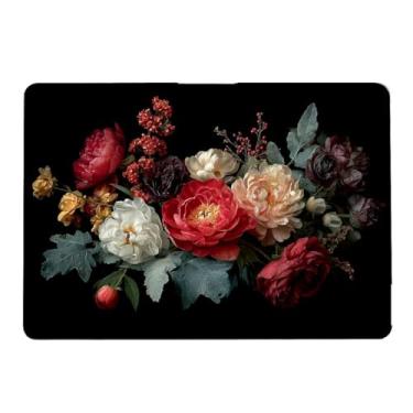 Imagem de Yicomon Compatível com MacBook Air 15 polegadas 2023 chip M2 modelo A2941, capa rígida de plástico para Mac Air 15 com Touch ID (2023) - Peônia preta