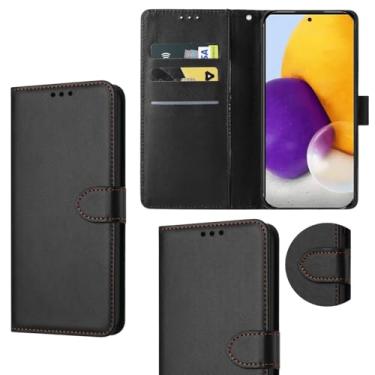 Imagem de Capa Capinha Carteira Flip Couro Compatível Samsung Galaxy A72 Premium (PRETO)