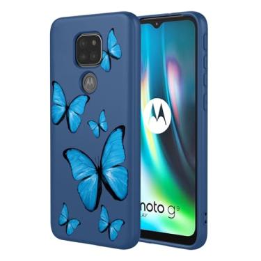 Imagem de KOARWVC Capa de telefone para Moto G9 Play, XT2081-1 XT2083-1 Motorola G9/Moto E7 Plus, capa fofa com estampa de borboleta, fina, protetora, macia, amortecedora, capa de telefone para Motorola G9
