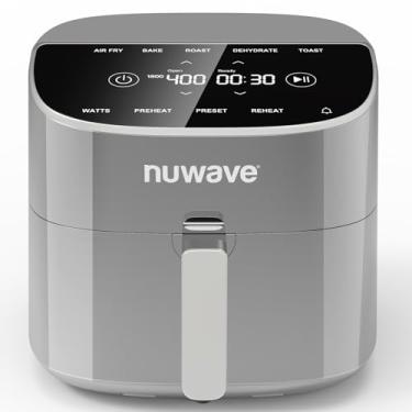 Imagem de Nuwave Brio Plus Fritadeira a ar de 8 litros, sem PFAS, nova e melhorada, tela sensível ao toque digital, tela branca fria, 10.0 °C ~ 204.4 °C em precisão de 5°, 5 funções de cozimento, 100