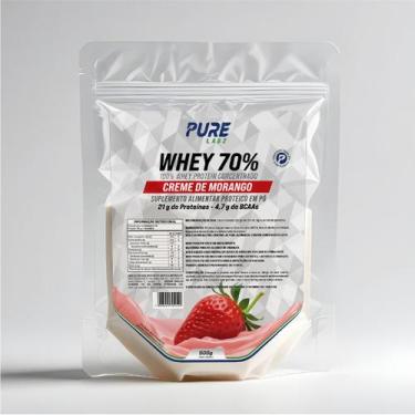 Imagem de Whey Protein Concentrado 70% 900g Pure Athletic, Creme de Morango