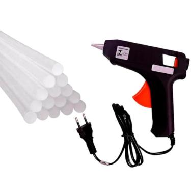 Imagem de Pistola De Cola Quente Pequena Bivolt + 10 Bastões De Cola Quente Fino