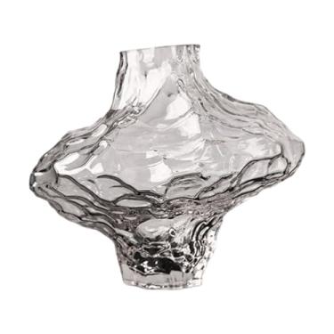 Imagem de BLWOTMOR Vaso de Vidro Transparente, Vaso Minimalista, Recipiente para Arranjos Florais, Vaso de Flores Moderno, Vaso Criativo para Sala de Estar, Decoração de, 18x18x16cm