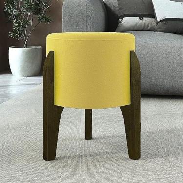 Imagem de Puff gui, decorativo, para sala e centro, cor amarelo, pix, pés madeira