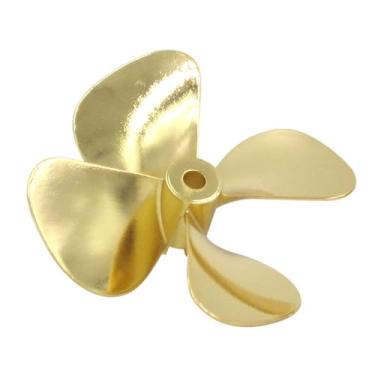 Imagem de Fenteer Hélice de metal para barco RC, liga de zinco, 4 lâminas de 4 mm para barcos de controle remoto, acessórios de substituição fáceis de instalar, 55mm Positivo