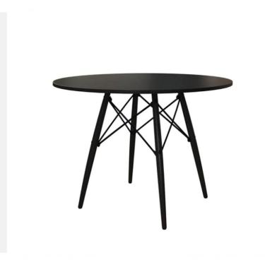 Imagem de Mesa Eiffel Tampo De Madeira 90cm Cor Do Tampo: Preto/Preto
