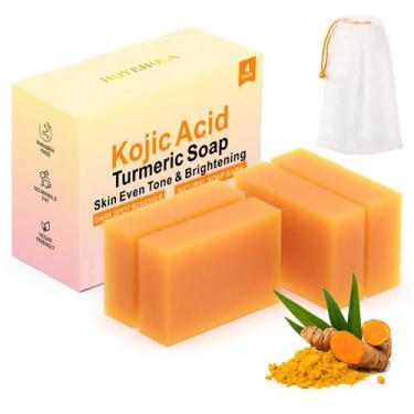 Imagem de Barra de sabonete HOYEHOLA, ácido kójico, cúrcuma, removedor de mancha