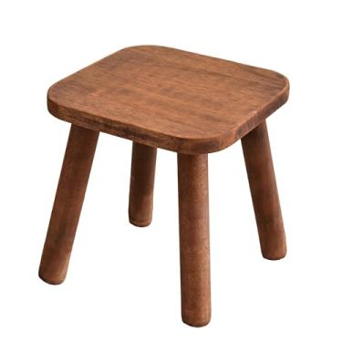 Imagem de XIHESHIJ Banqueta de madeira para cama alta para adultos cadeira infantil portátil com alças lenço com óleo de cera de madeira antiderrapante - uso no banheiro cozinha banco portátil tamanho: 23,5 cm
