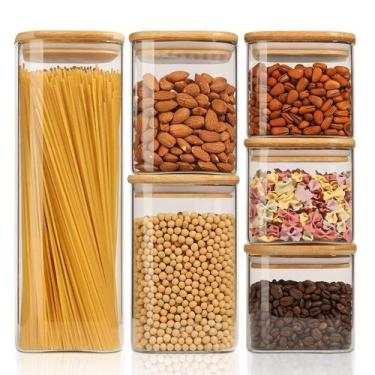 Imagem de Recipientes de armazenamento de alimentos ComSaf: conjunto de 6 vidros