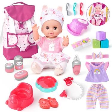 Imagem de Baby Doll AuntyFey com conjunto de acessórios para meninas de 3 a 5
