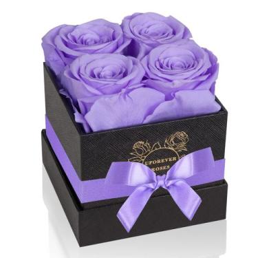 Imagem de Rosas preservadas UFOREVER ROSAS em caixa duram 3-5 anos em roxo claro