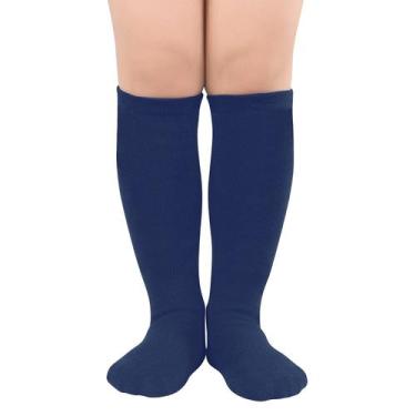 Imagem de Meias de futebol infantis American Trends Knee High, 1 pacote, azul ma