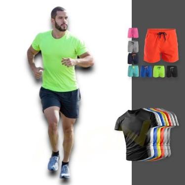 Imagem de Kit Shorts Bermuda + Camiseta Corrida Fitness MASCULINA POLIAMIDA 282 