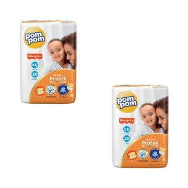 Imagem de Fralda Pompom Derma Protek Tam XG- ATACADO BARATO - Kit com 40 Unidade