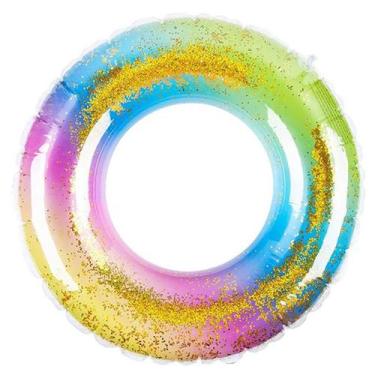 Imagem de Boia degradê arco-íris com glitter 55 cm - WELLMIX