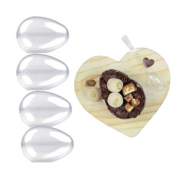 Imagem de Ovo de Páscoa de Acrílico Para Doce 100g Com Colher C/4 - Encaplast, T