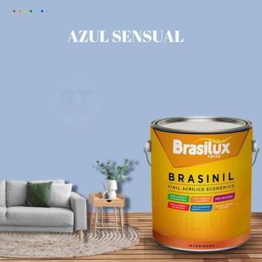 Imagem de Tinta Parede Azul Acinzentado Acrílica Brasinil 3,2l - BRASILUX, AZUL 