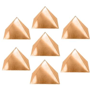 Imagem de TREE MAISON CORONATING HOMES Pirâmide oca simples de cobre puro | 5 cm | Pacote com 7 | Aumente a energia positiva para Vastu | Energia para vibrações em casa, escritório | Remédios poderosos de