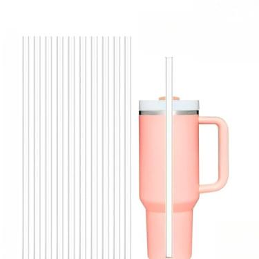 Imagem de Kit 10 Canudos Reutilizáveis 31 cm – Para Copo Térmico, Ecológicos e Duráveis(Transparente 10 Un)